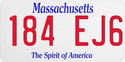 MA license plate 184EJ6