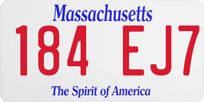 MA license plate 184EJ7