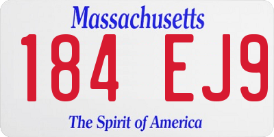 MA license plate 184EJ9