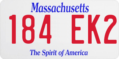 MA license plate 184EK2