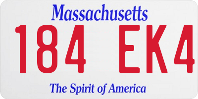 MA license plate 184EK4