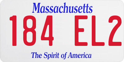 MA license plate 184EL2
