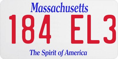 MA license plate 184EL3