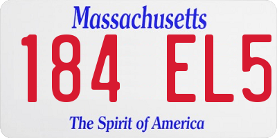MA license plate 184EL5
