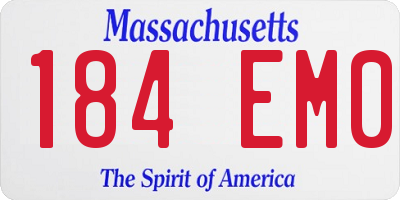 MA license plate 184EM0