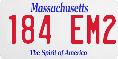 MA license plate 184EM2