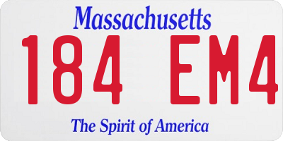 MA license plate 184EM4