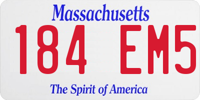 MA license plate 184EM5