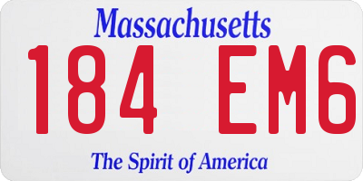 MA license plate 184EM6