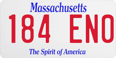 MA license plate 184EN0