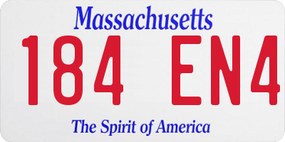 MA license plate 184EN4