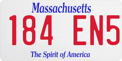 MA license plate 184EN5
