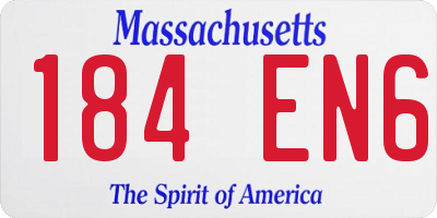 MA license plate 184EN6