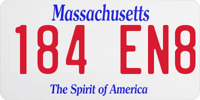 MA license plate 184EN8
