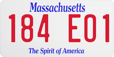 MA license plate 184EO1