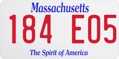 MA license plate 184EO5