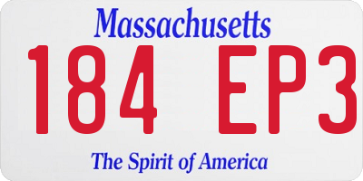MA license plate 184EP3