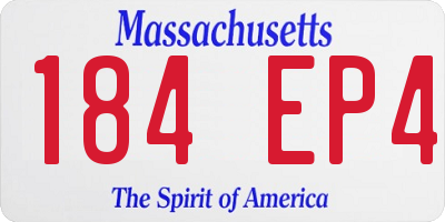 MA license plate 184EP4