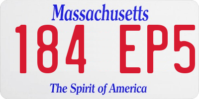 MA license plate 184EP5