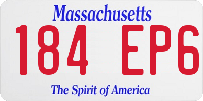 MA license plate 184EP6