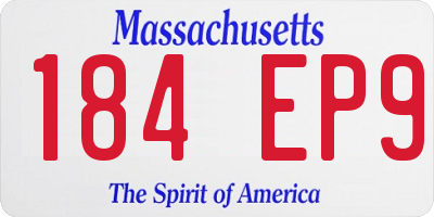 MA license plate 184EP9