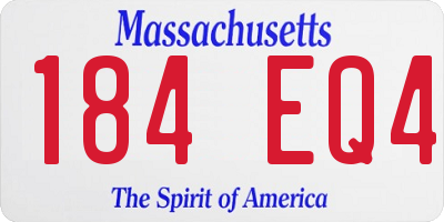 MA license plate 184EQ4