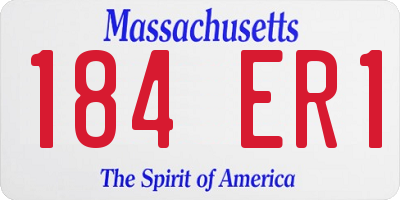 MA license plate 184ER1