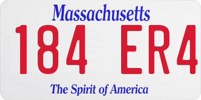MA license plate 184ER4