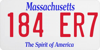 MA license plate 184ER7