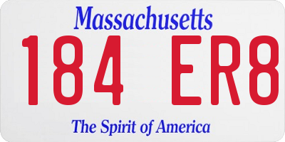 MA license plate 184ER8