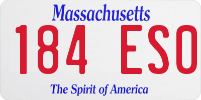 MA license plate 184ES0