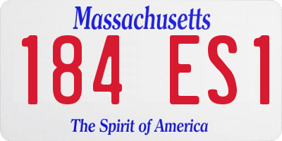MA license plate 184ES1