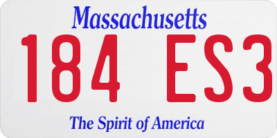 MA license plate 184ES3