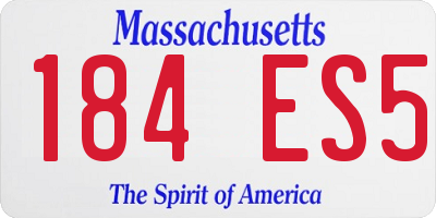 MA license plate 184ES5