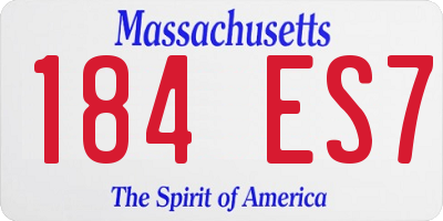 MA license plate 184ES7