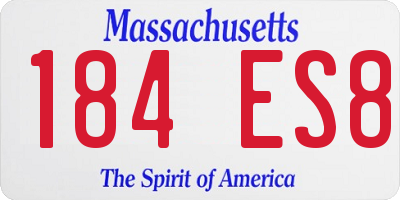 MA license plate 184ES8
