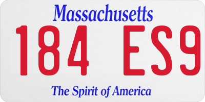 MA license plate 184ES9