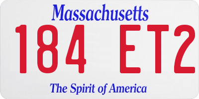 MA license plate 184ET2