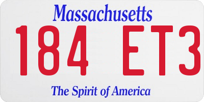 MA license plate 184ET3