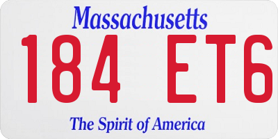 MA license plate 184ET6