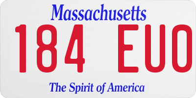 MA license plate 184EU0