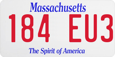 MA license plate 184EU3