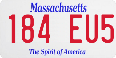 MA license plate 184EU5