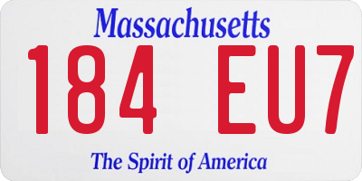 MA license plate 184EU7
