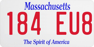 MA license plate 184EU8