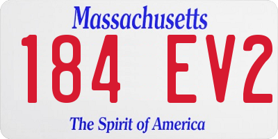 MA license plate 184EV2