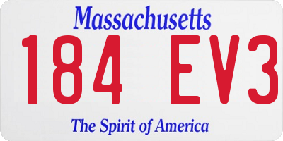 MA license plate 184EV3