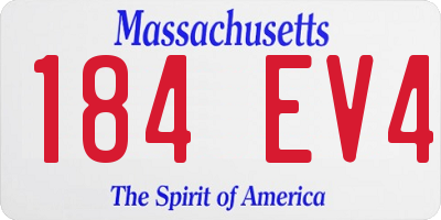 MA license plate 184EV4