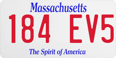 MA license plate 184EV5
