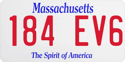 MA license plate 184EV6